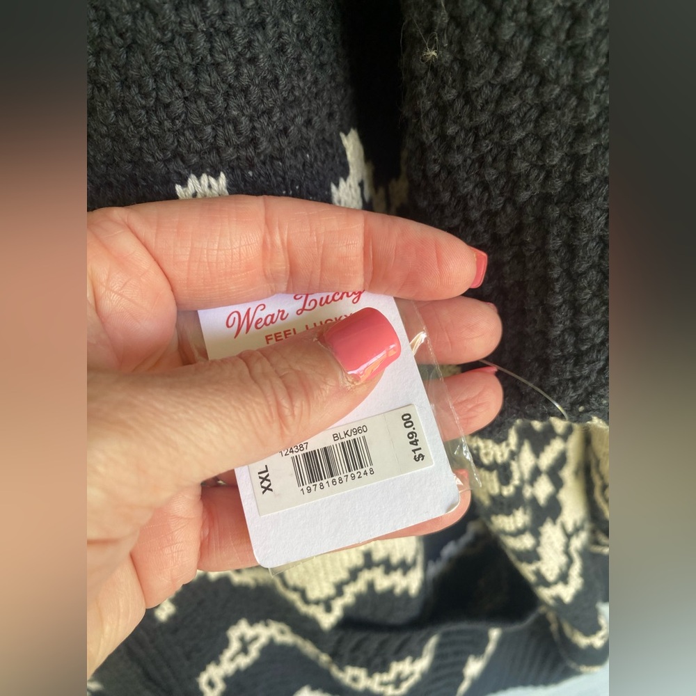 Lucky Brand Jacquard Cotton Cardigan BNWT XXL - Picture 5 of 7